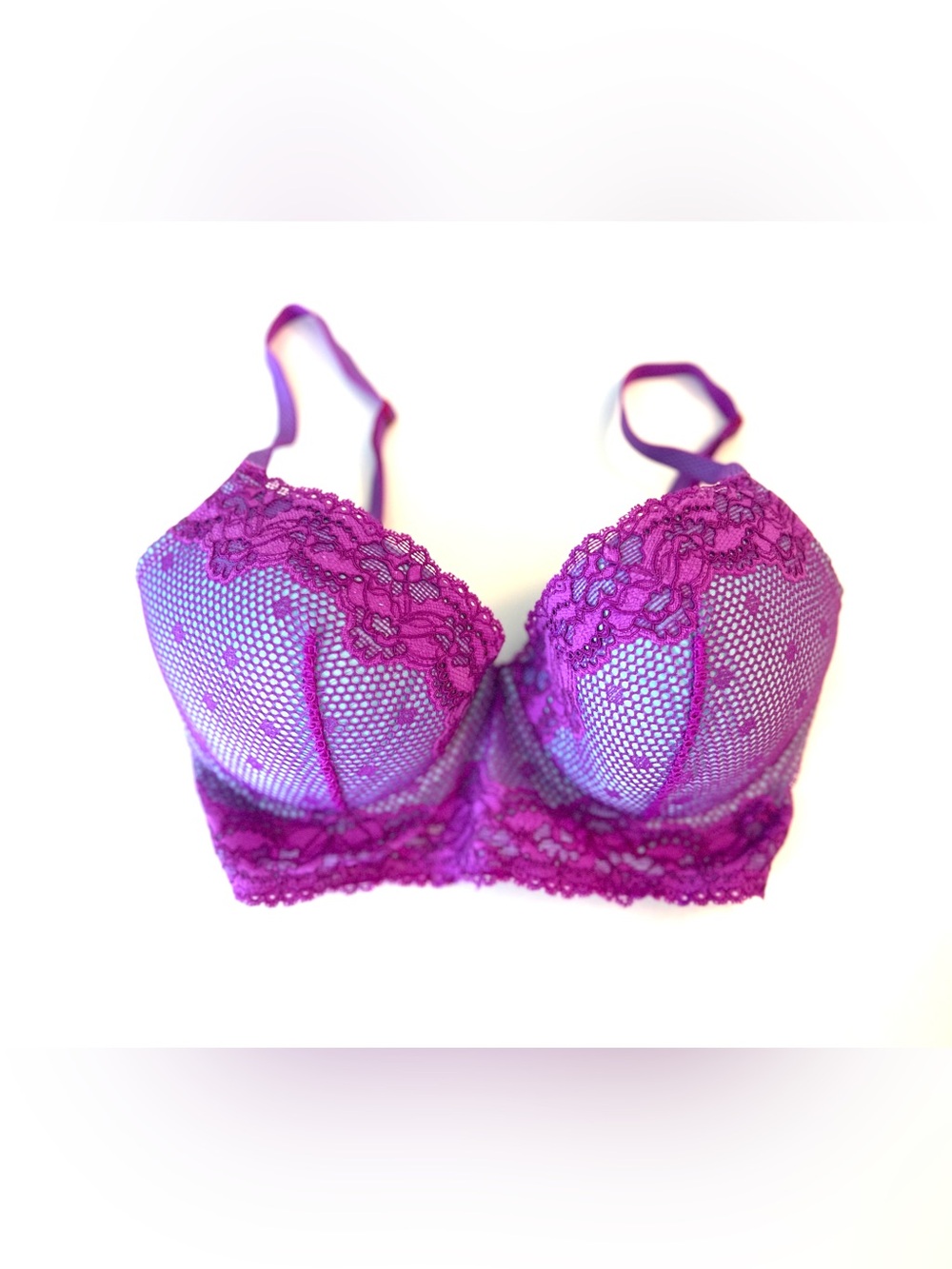 Lace Push-Up Bra in Magenta